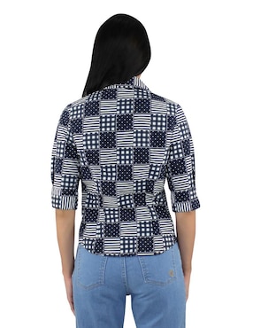Blusa camisera Breton manga al codo para mujer
