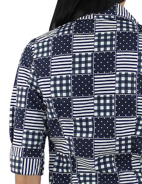 Blusa camisera Breton manga al codo para mujer