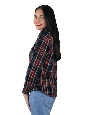 Blusa camisera Breton manga larga para mujer