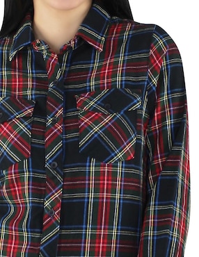 Blusa camisera Breton manga larga para mujer