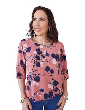 Blusa Pardela Manga Al Codo Para Mujer