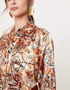 Blusa camisera Linea Pura manga larga para mujer