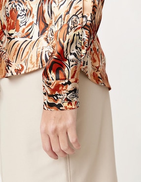 Blusa camisera Linea Pura manga larga para mujer
