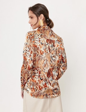 Blusa camisera Linea Pura manga larga para mujer