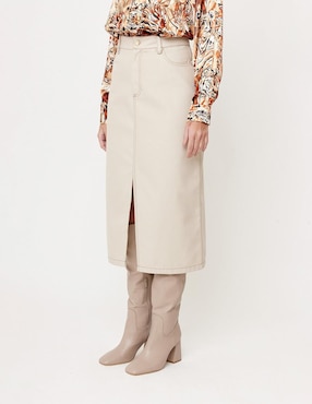 Falda midi Linea Pura pretina