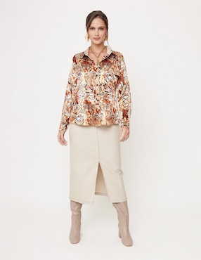 Falda midi Linea Pura pretina