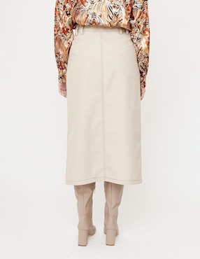 Falda midi Linea Pura pretina
