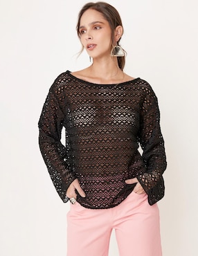 Blusa Linea Pura Manga Larga Para Mujer