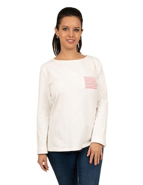 Playera Manga Larga Ferrioni Cuello Redondo Para Mujer