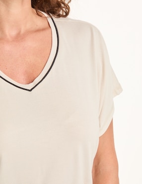 Playera manga corta Lieb cuello V para mujer