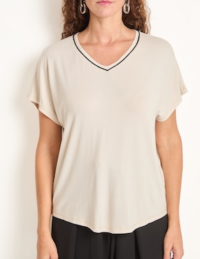 Playera manga corta Lieb cuello V para mujer