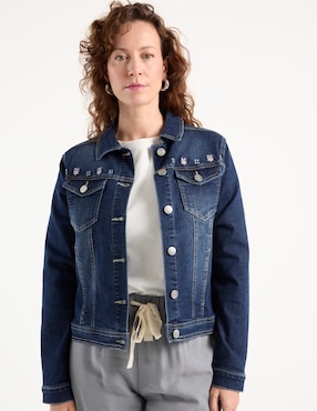 Chamarra denim Lieb de mezclilla para mujer