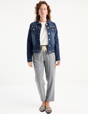 Chamarra denim Lieb de mezclilla para mujer