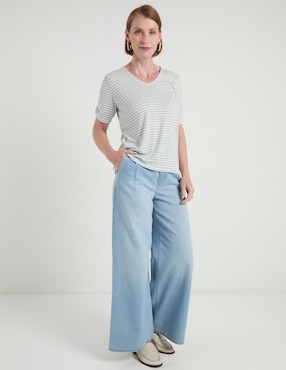 Playera manga corta Lieb cuello V para mujer