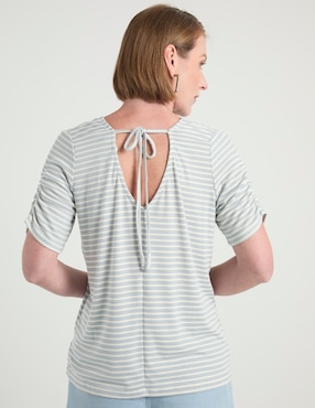 Playera manga corta Lieb cuello V para mujer