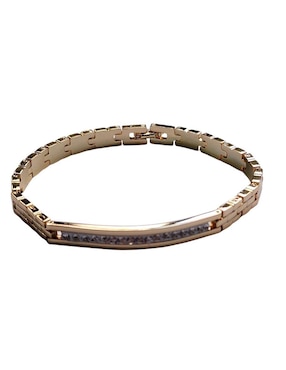 Brazalete Limerence By Claudia Herrera de oro laminado 14 K con acabado pavé