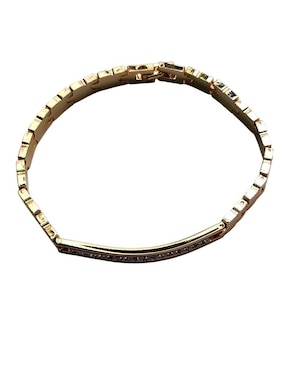 Brazalete Limerence By Claudia Herrera de oro laminado 14 K con acabado pavé