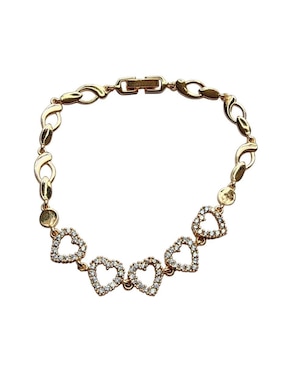 Pulsera Limerence By Claudia Herrera de oro laminado 14 K Corazones Amor con acabado brillante