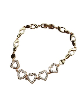 Pulsera Limerence By Claudia Herrera de oro laminado 14 K Corazones Amor con acabado brillante