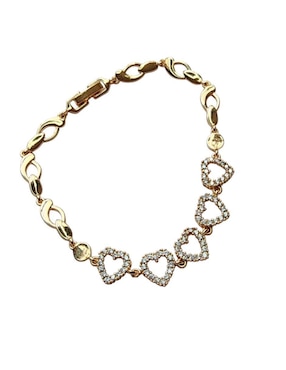Pulsera Limerence By Claudia Herrera de oro laminado 14 K Corazones Amor con acabado brillante