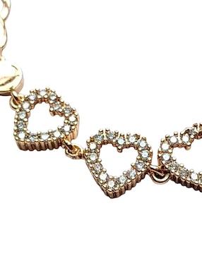 Pulsera Limerence By Claudia Herrera de oro laminado 14 K Corazones Amor con acabado brillante