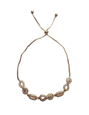 Pulsera Limerence By Claudia Herrera de oro laminado 14 K Infinito con acabado pavé