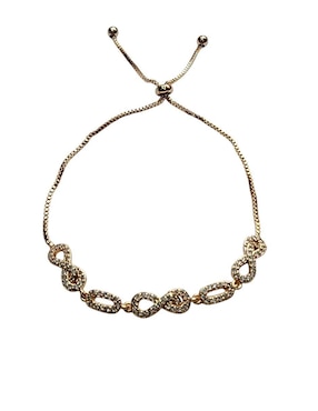 Pulsera Limerence By Claudia Herrera de oro laminado 14 K Infinito con acabado pavé