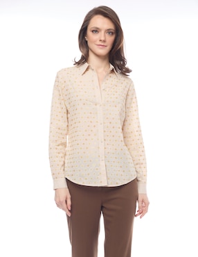 Blusa camisera Foley's manga larga para mujer