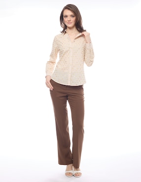 Blusa camisera Foley's manga larga para mujer