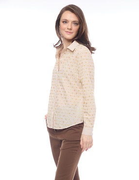Blusa camisera Foley's manga larga para mujer