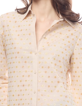 Blusa camisera Foley's manga larga para mujer
