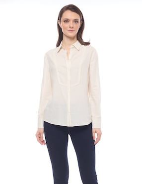 Blusa camisera Foley's manga larga para mujer