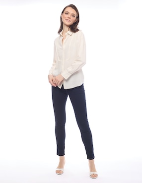 Blusa camisera Foley's manga larga para mujer