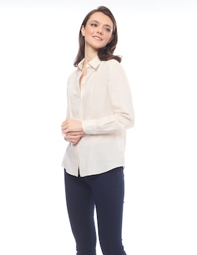 Blusa camisera Foley's manga larga para mujer