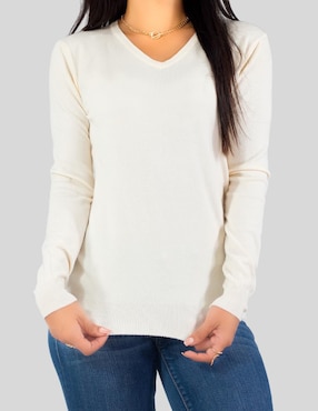 Suéter Malabis cuello V para mujer