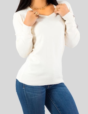 Suéter Malabis cuello V para mujer