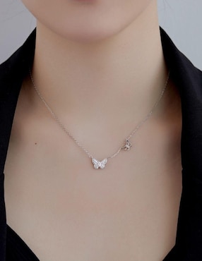 Collar de mariposa Yoiko Olive de plata P 925