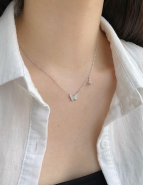 Collar de mariposa Yoiko Olive de plata P 925