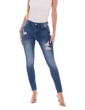 Jeans Skinny Pixel Fashion Corte Cintura Alta Para Mujer