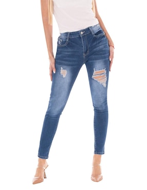 Jeans Skinny Pixel Fashion Corte Cintura Alta Para Mujer