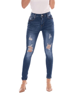 Jeans Skinny Pixel Fashion Corte Cintura Alta Para Mujer