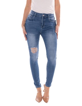 Jeans Skinny Pixel Fashion Corte Corte Cintura Alta Para Mujer