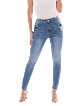 Jeans Skinny Pixel Fashion Corte Cintura Para Mujer