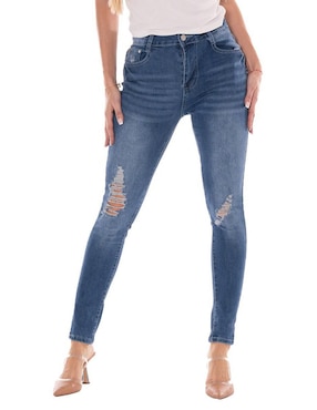 Jeans Skinny Pixel Fashion Corte Cintura Alta Para Mujer