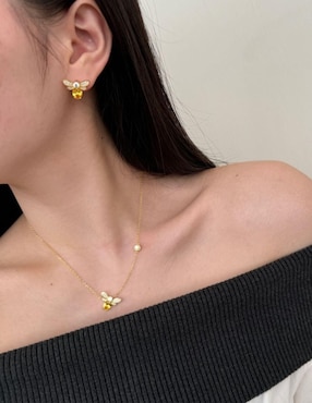 Collar de abeja Yoiko Colete de plata P 925