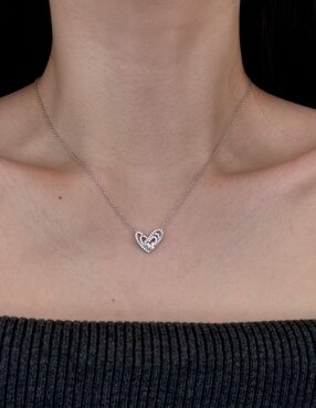 Collar de corazón Yoiko Aime de plata P 925