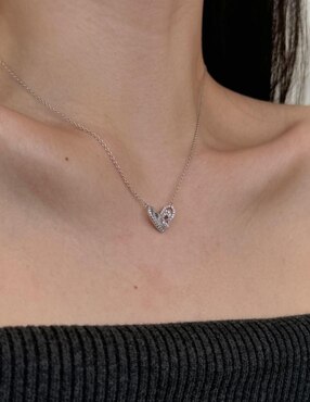 Collar de corazón Yoiko Aime de plata P 925