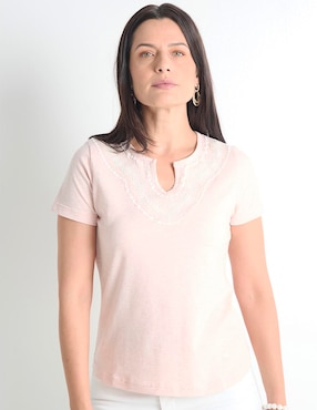 Playera manga corta Ferrioni Milka cuello redondo para mujer