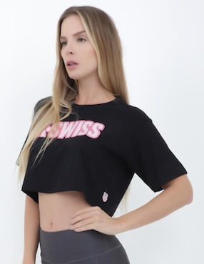 Playera manga al codo K-Swiss GTSW-008 cuello redondo para mujer