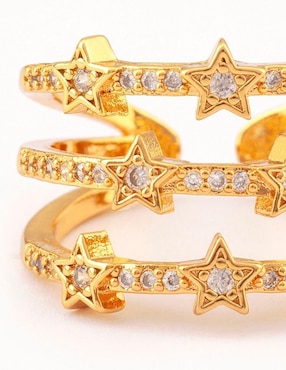 Anillo de estrella Yoiko Estelar zirconia con acabado baño de oro 18 k
